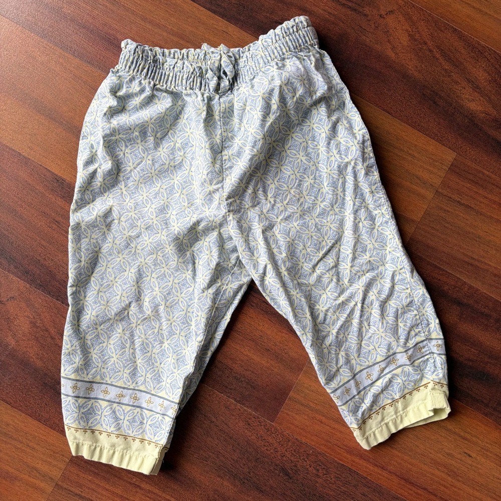 Vintage‎ 1999 Gymboree Baby Pants Blue Yellow Geometric Print 6-12 Months Cotton